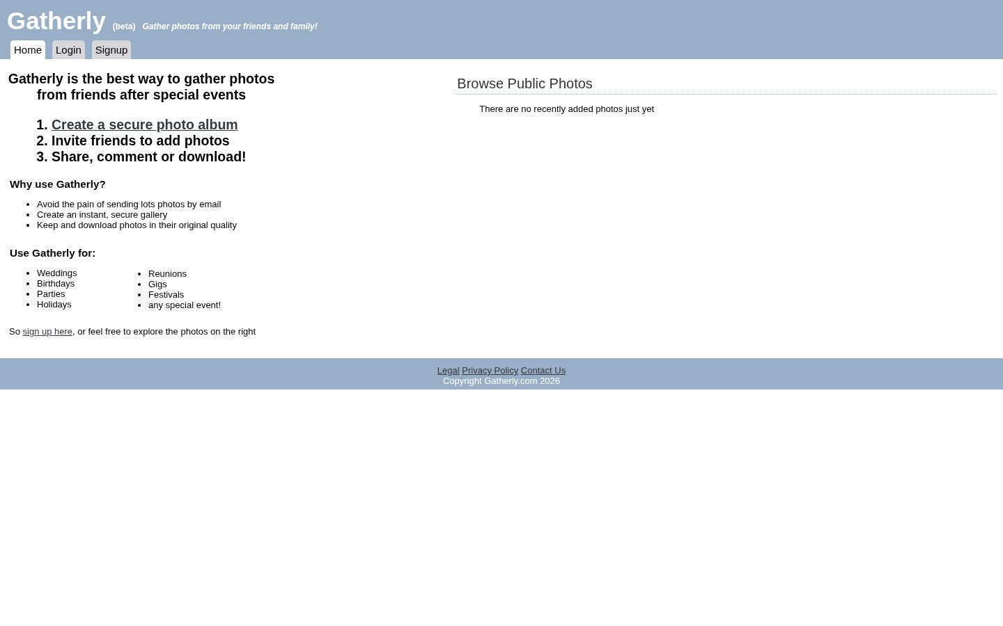 Gatherly Homepage