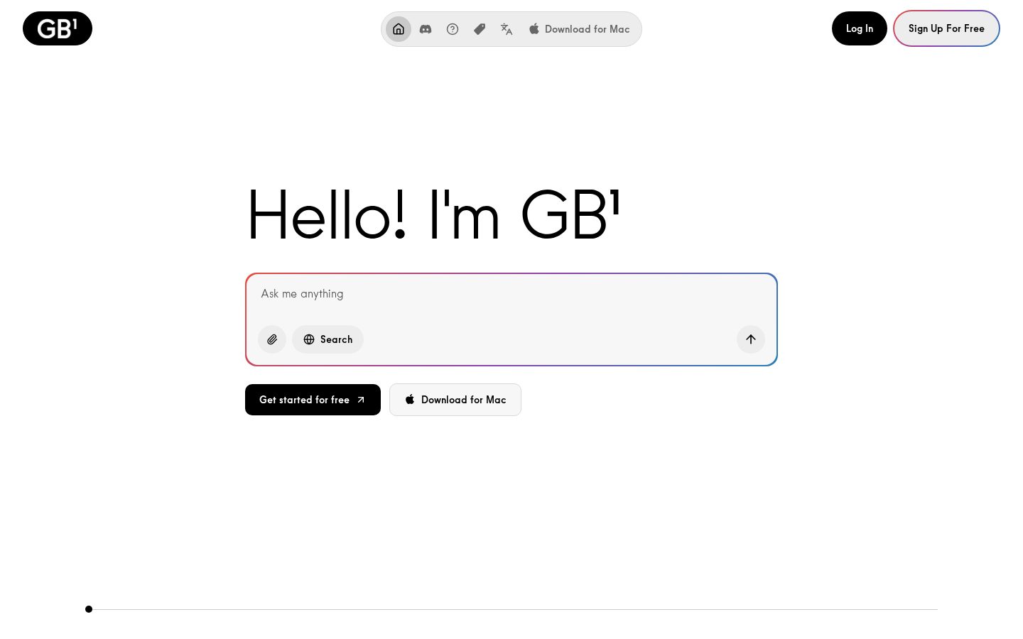 GB1: The AI from the UK Homepage