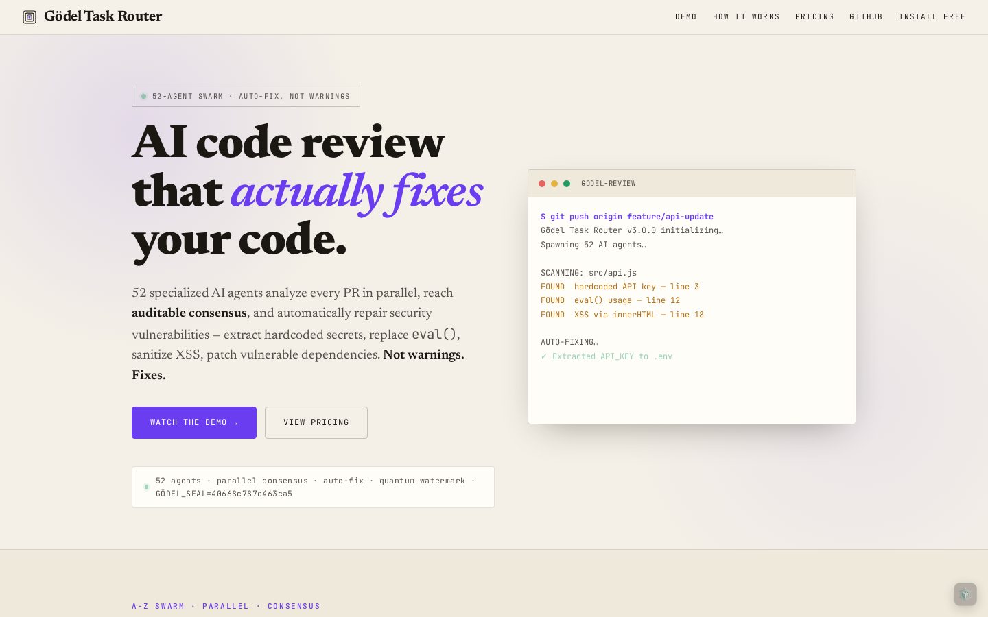 Gödel Task Router Homepage