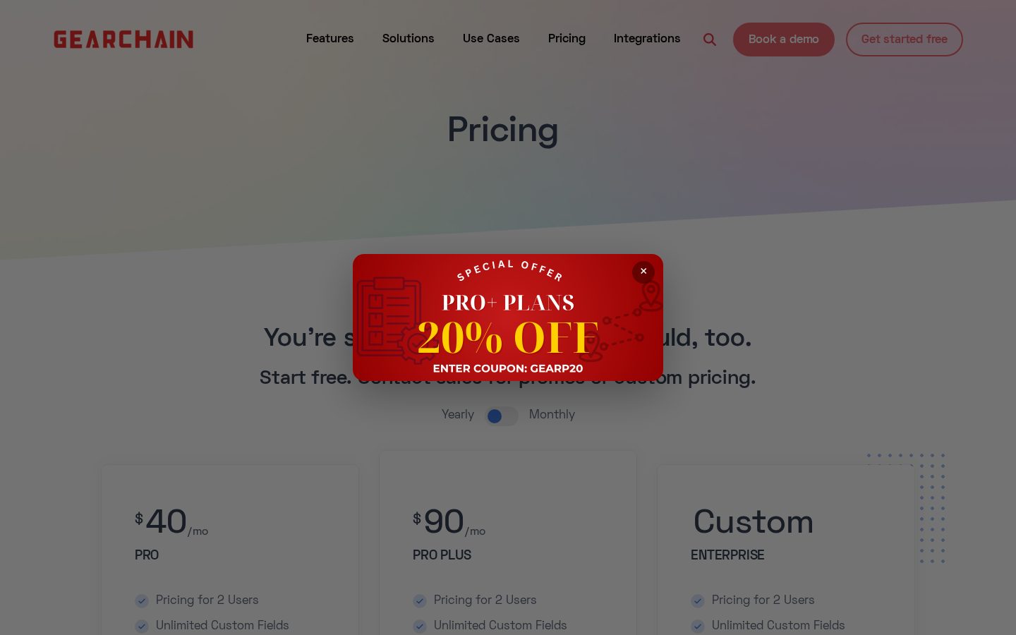 GearChain Pricing