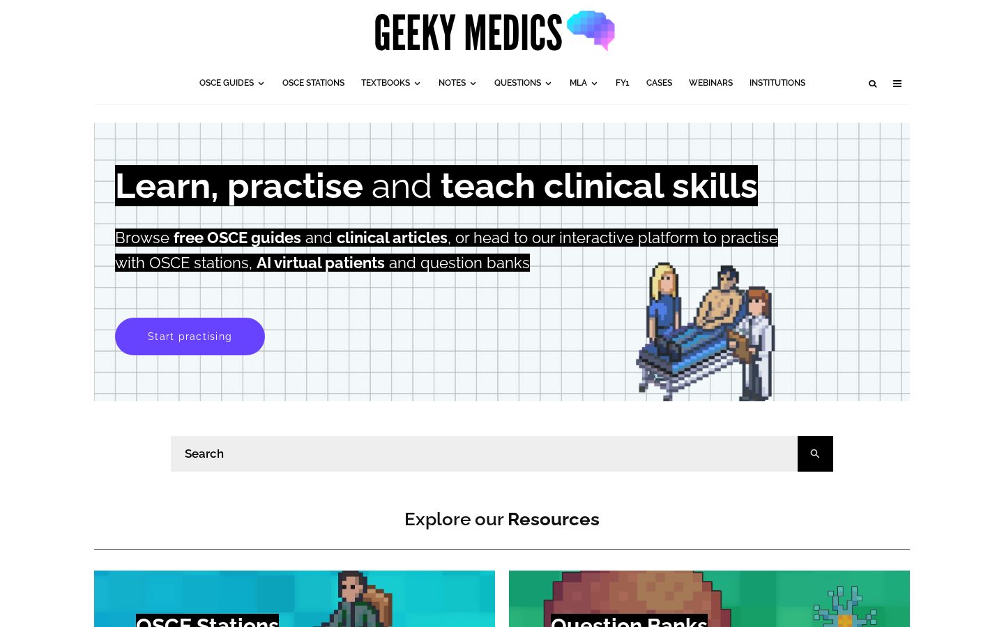 Geeky Medics Homepage