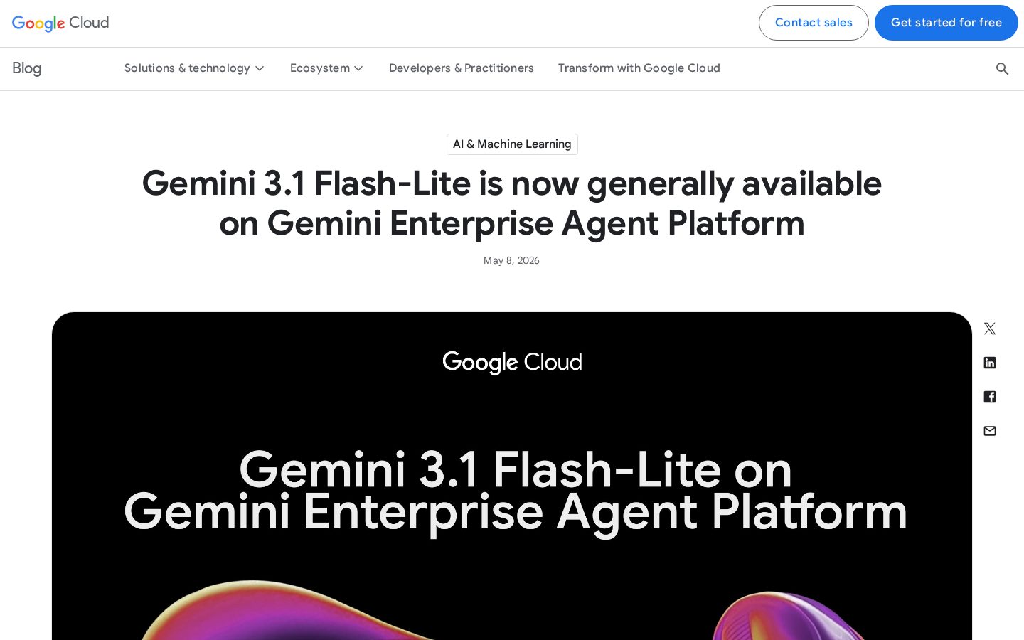 Gemini 3.1 Flash-Lite Homepage