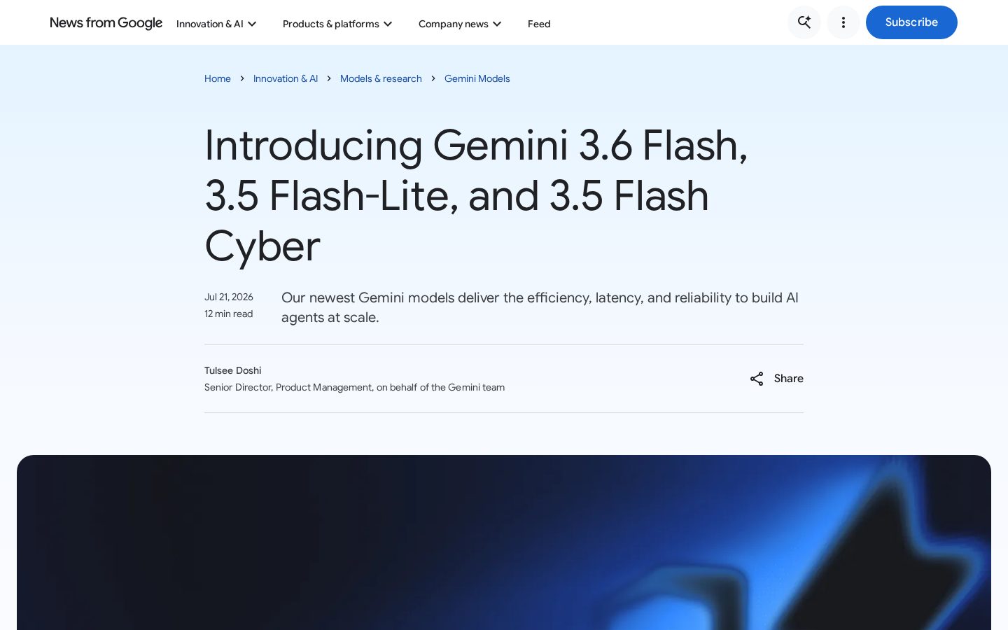 Gemini 3.6 Flash Family Homepage