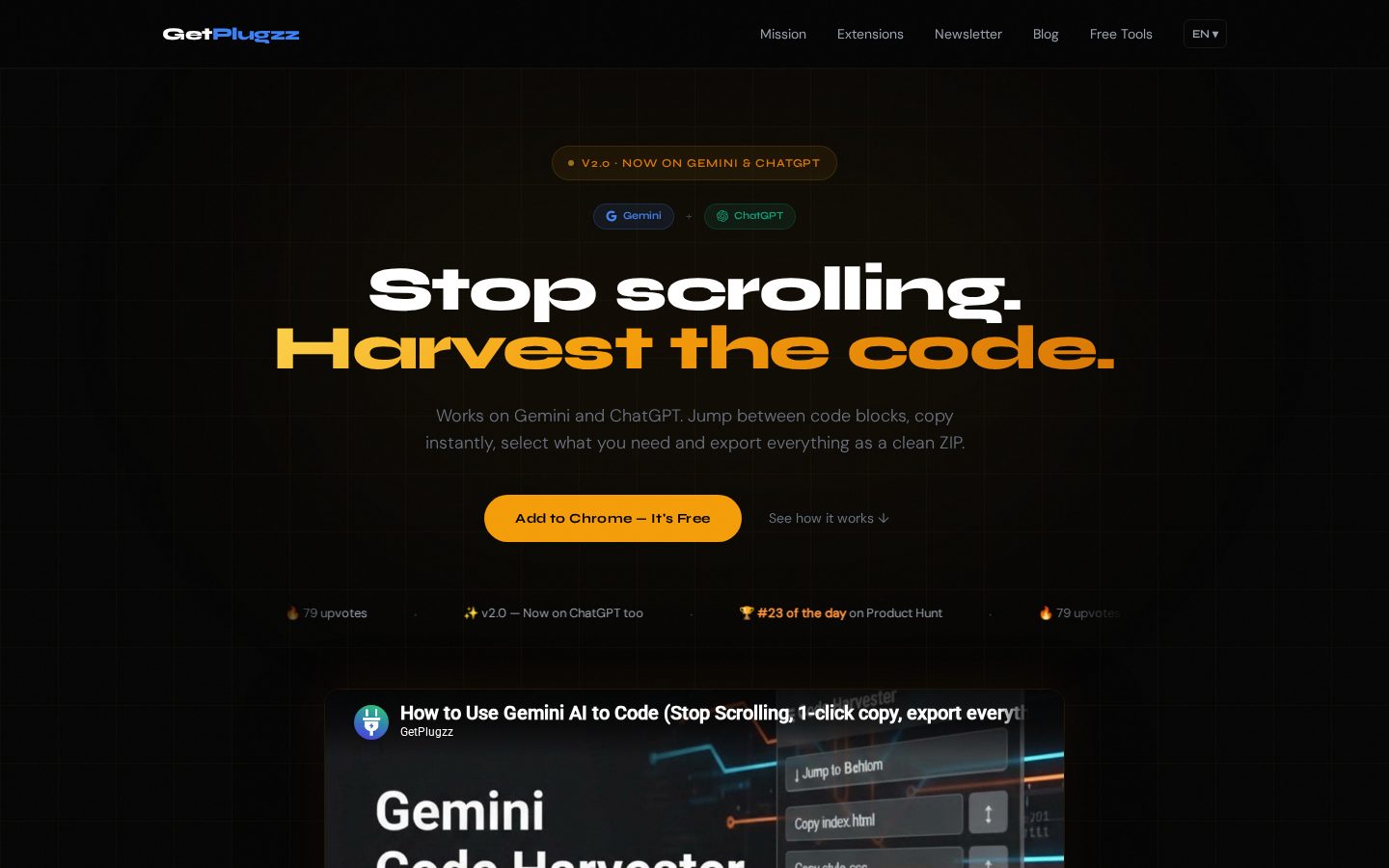 Gemini Code Harvester Homepage