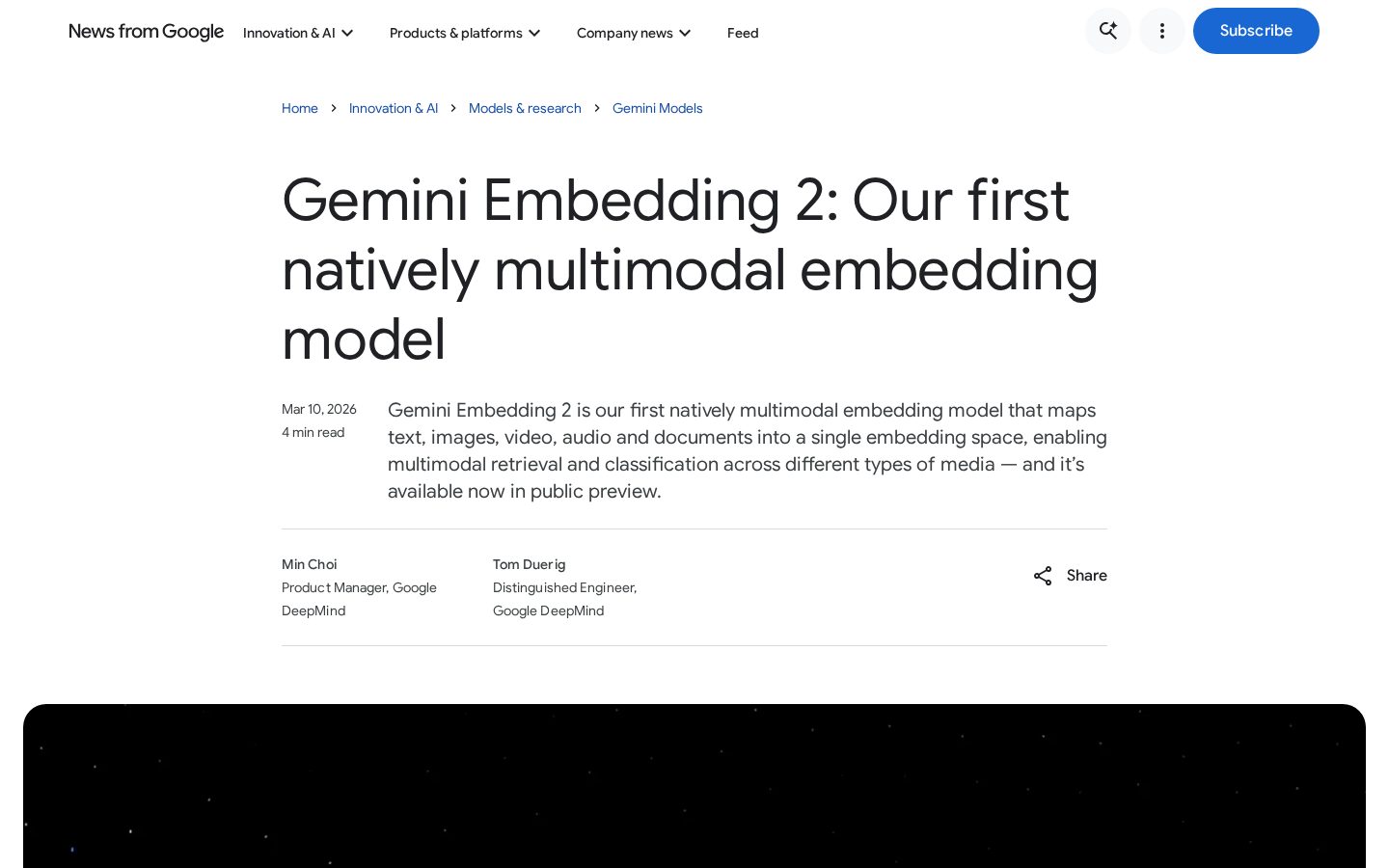 Gemini Embedding 2 Homepage