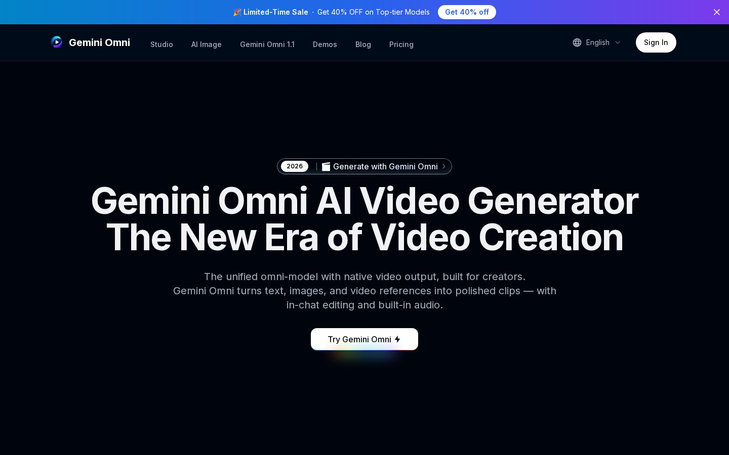 Gemini Omni AI Homepage