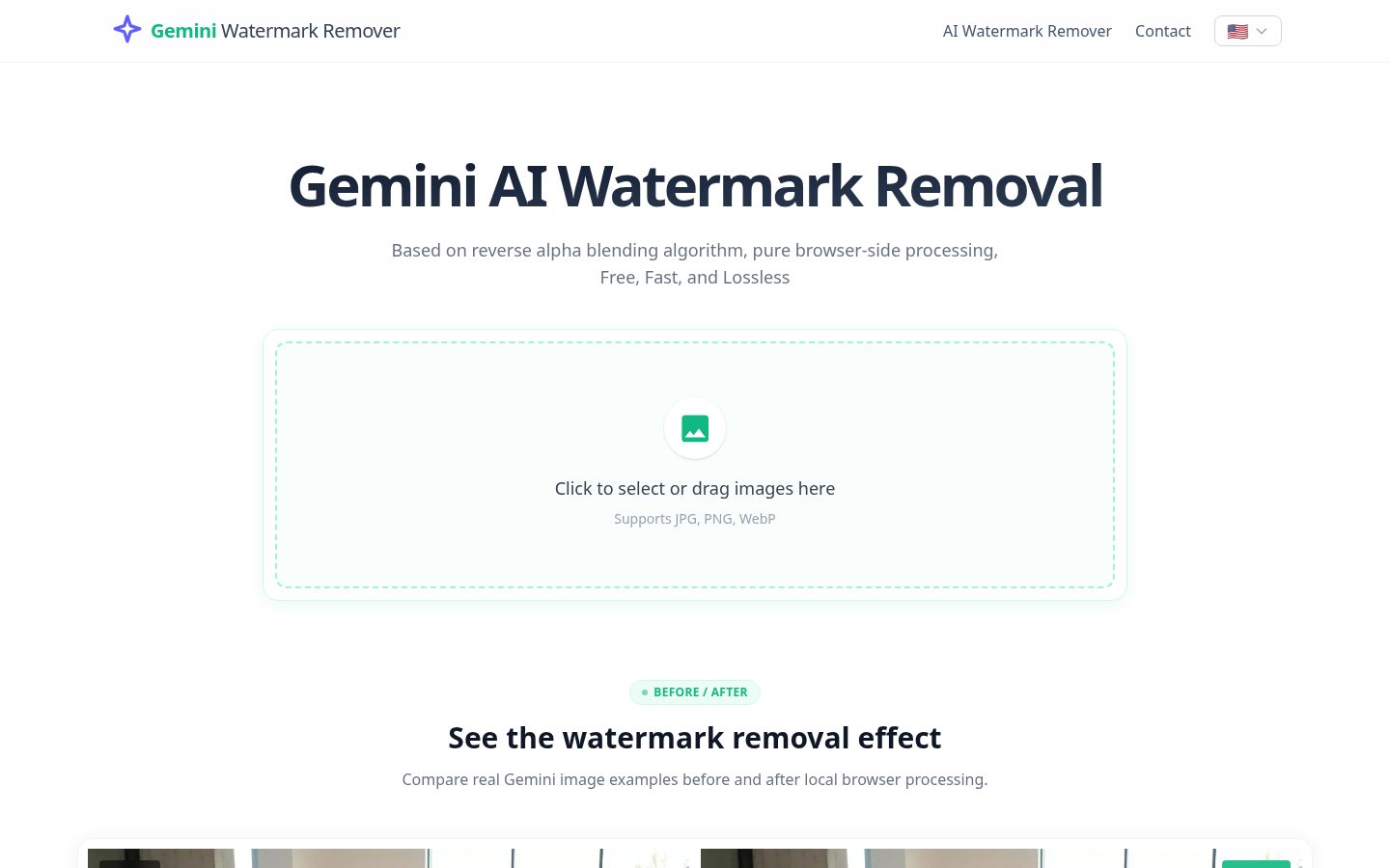 GeminiWatermark.app Homepage