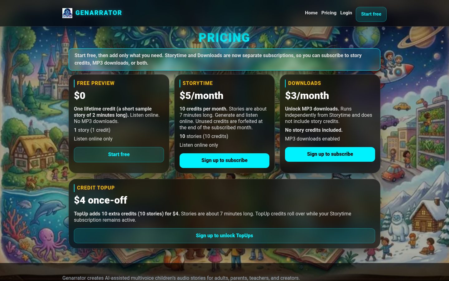 Genarrator Pricing