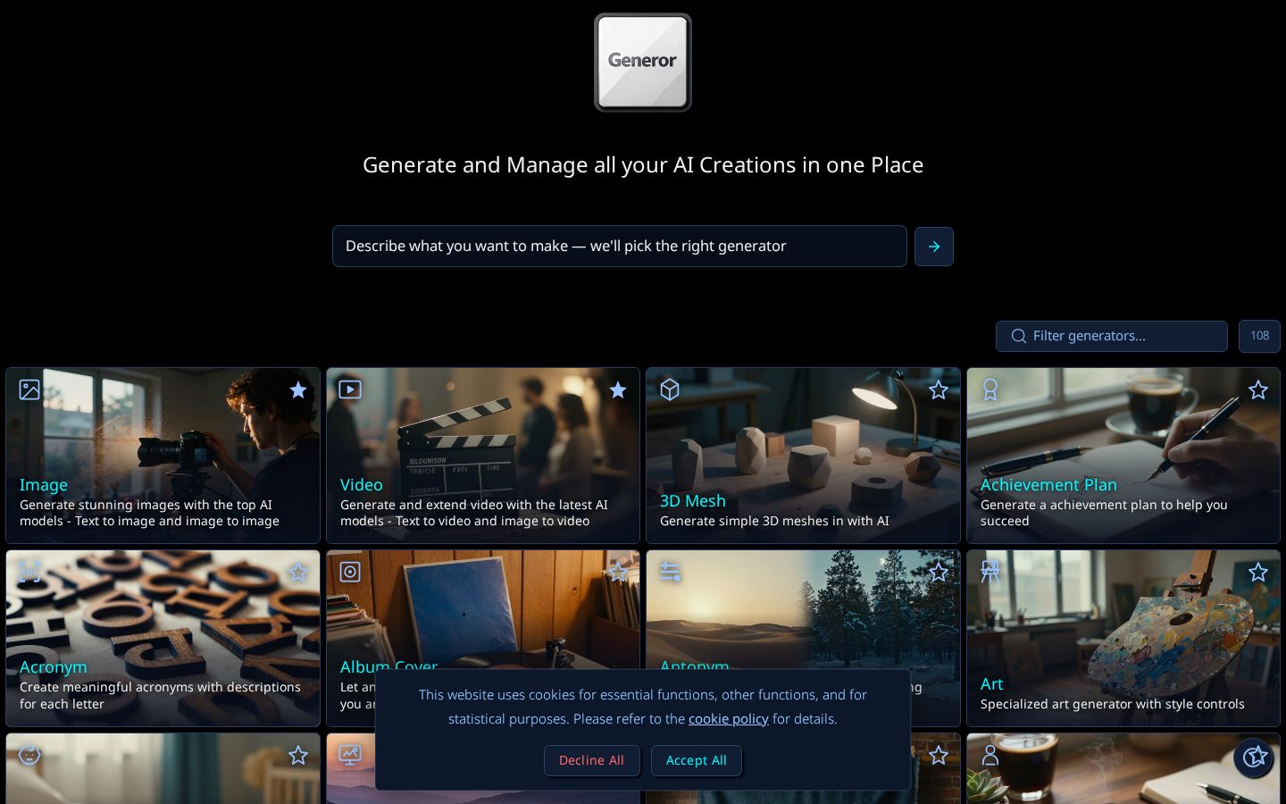 Generor Homepage
