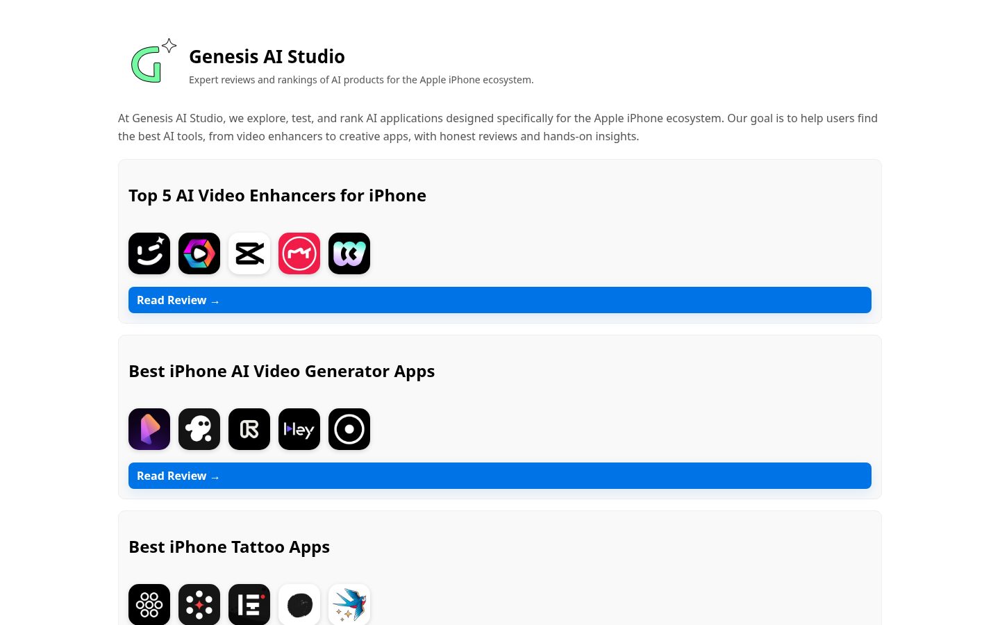 Genesis AI Studio Homepage