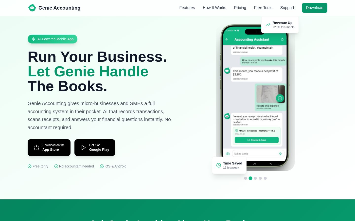Genie Accounting Homepage