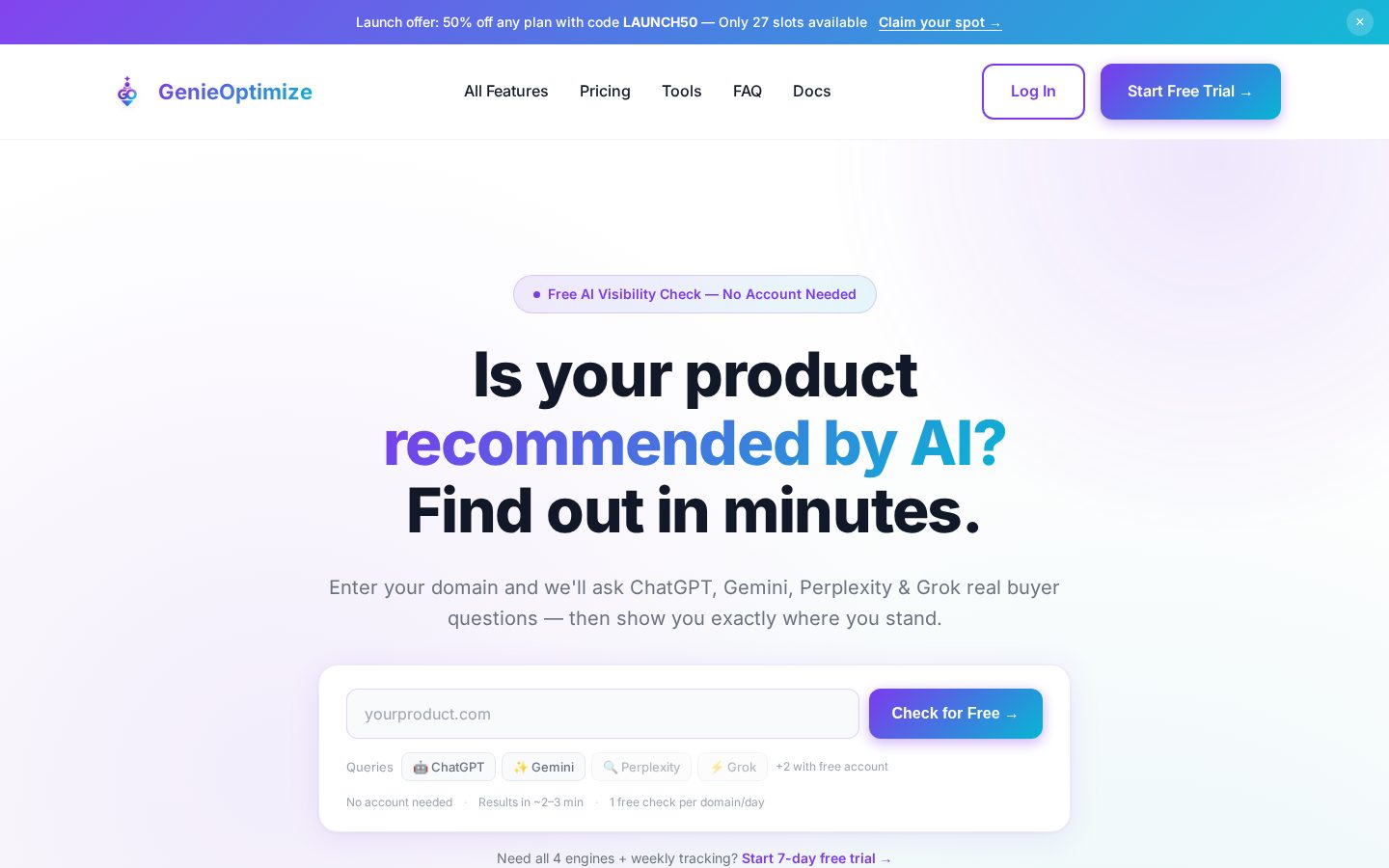 GenieOptimize Homepage