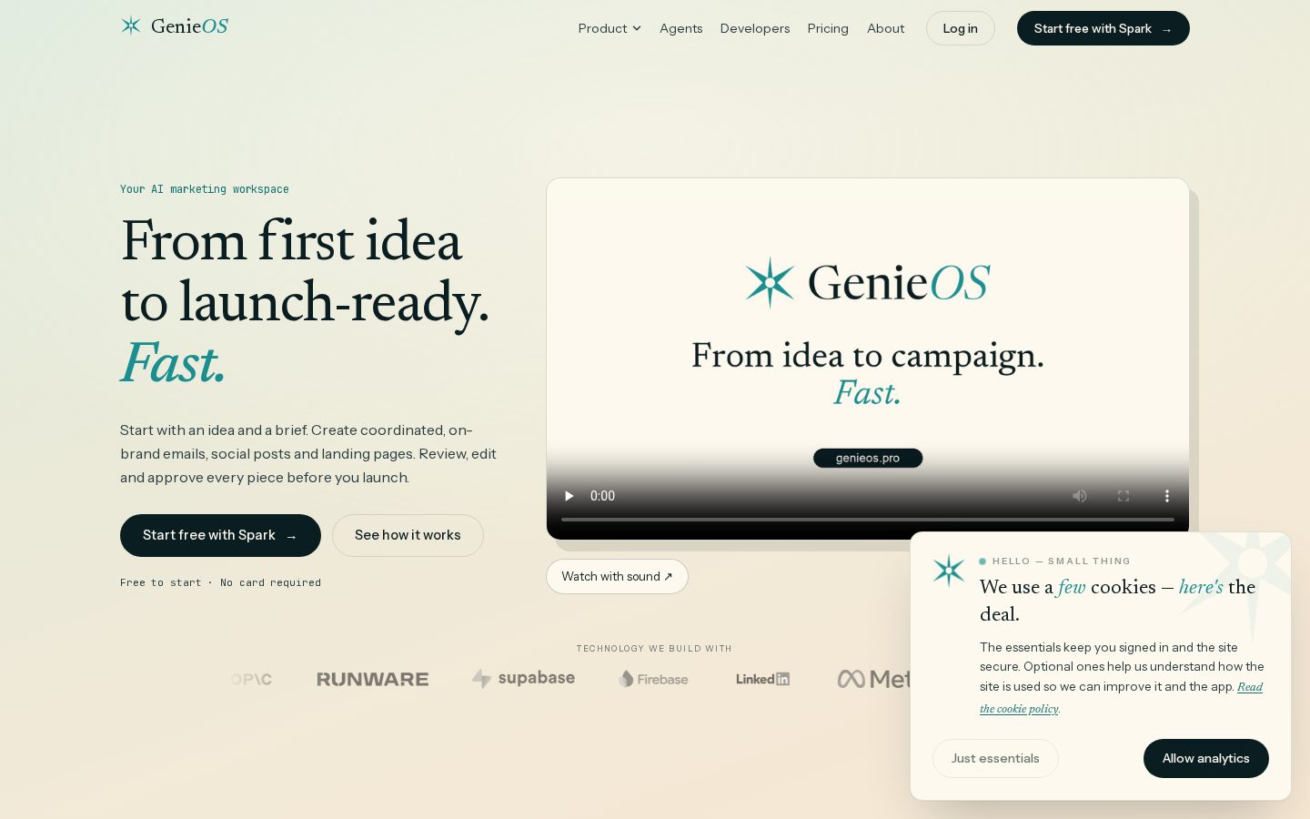 GenieOS Homepage