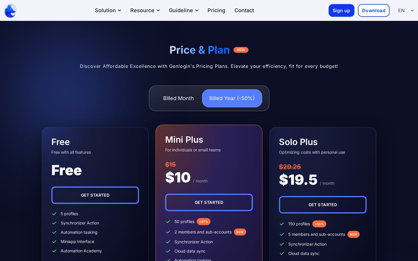 Genlogin Pricing