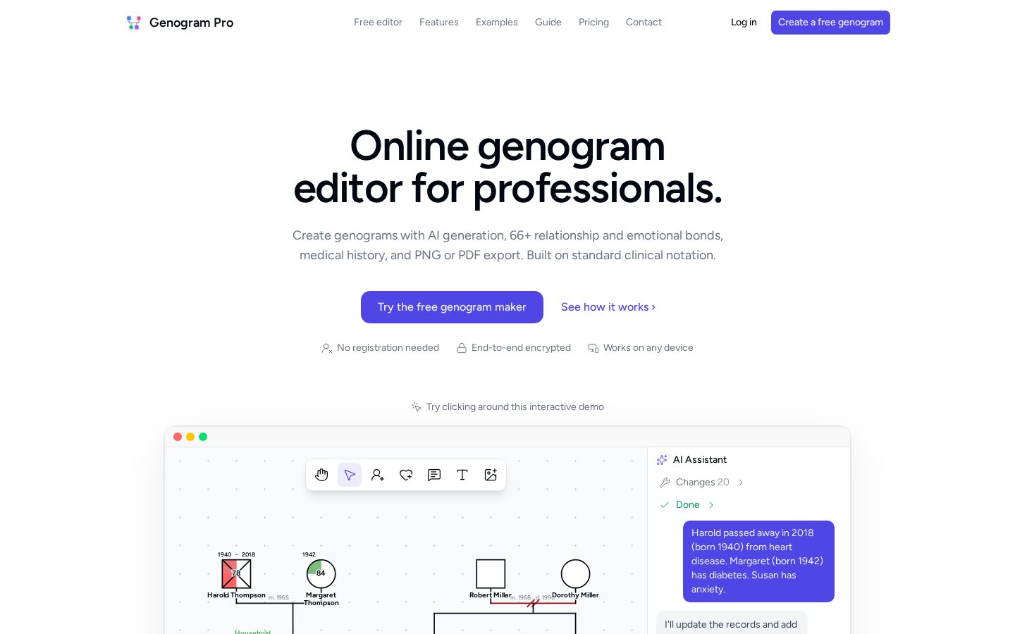 Genogram Pro Homepage