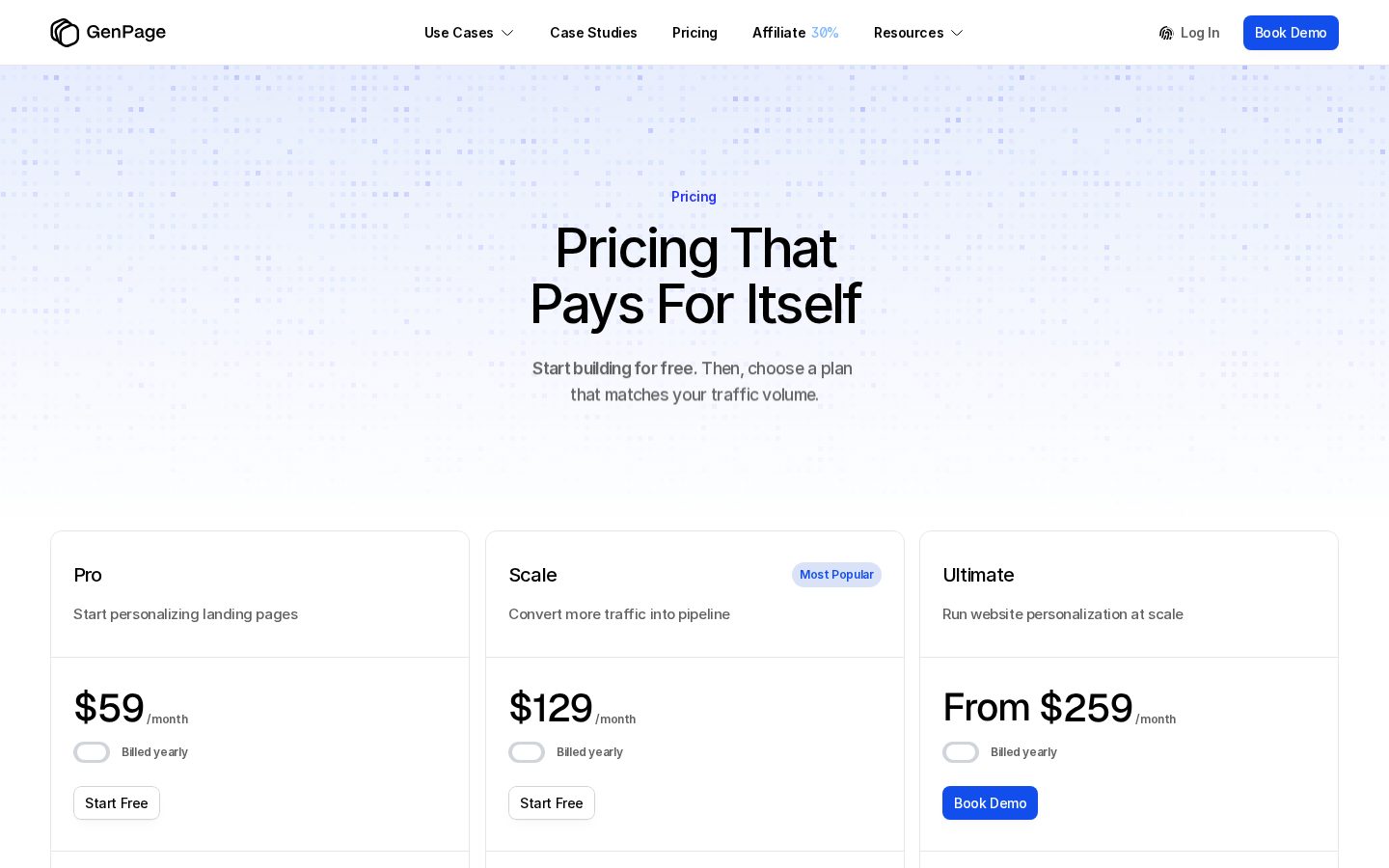 GenPage Pricing