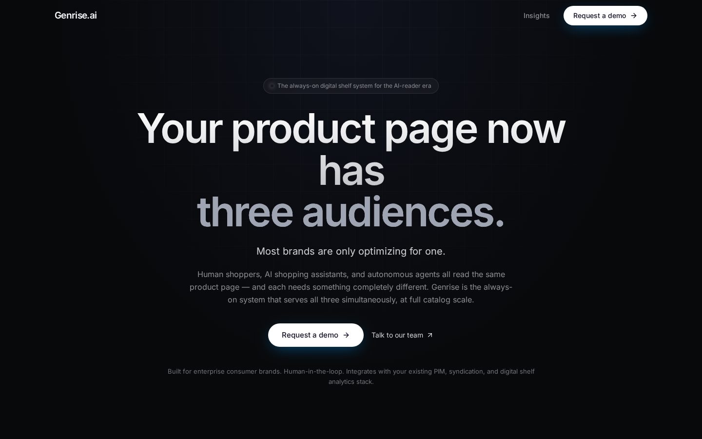 Genrise.ai Homepage