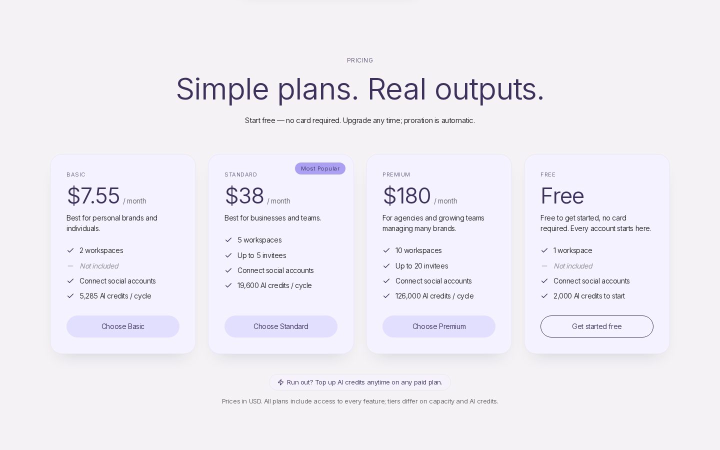 Gensform Pricing