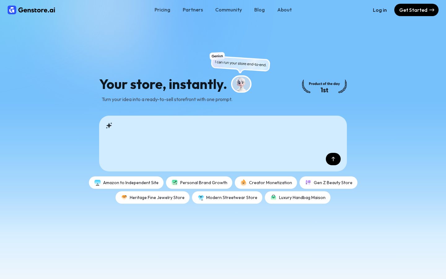 Genstore.ai Homepage