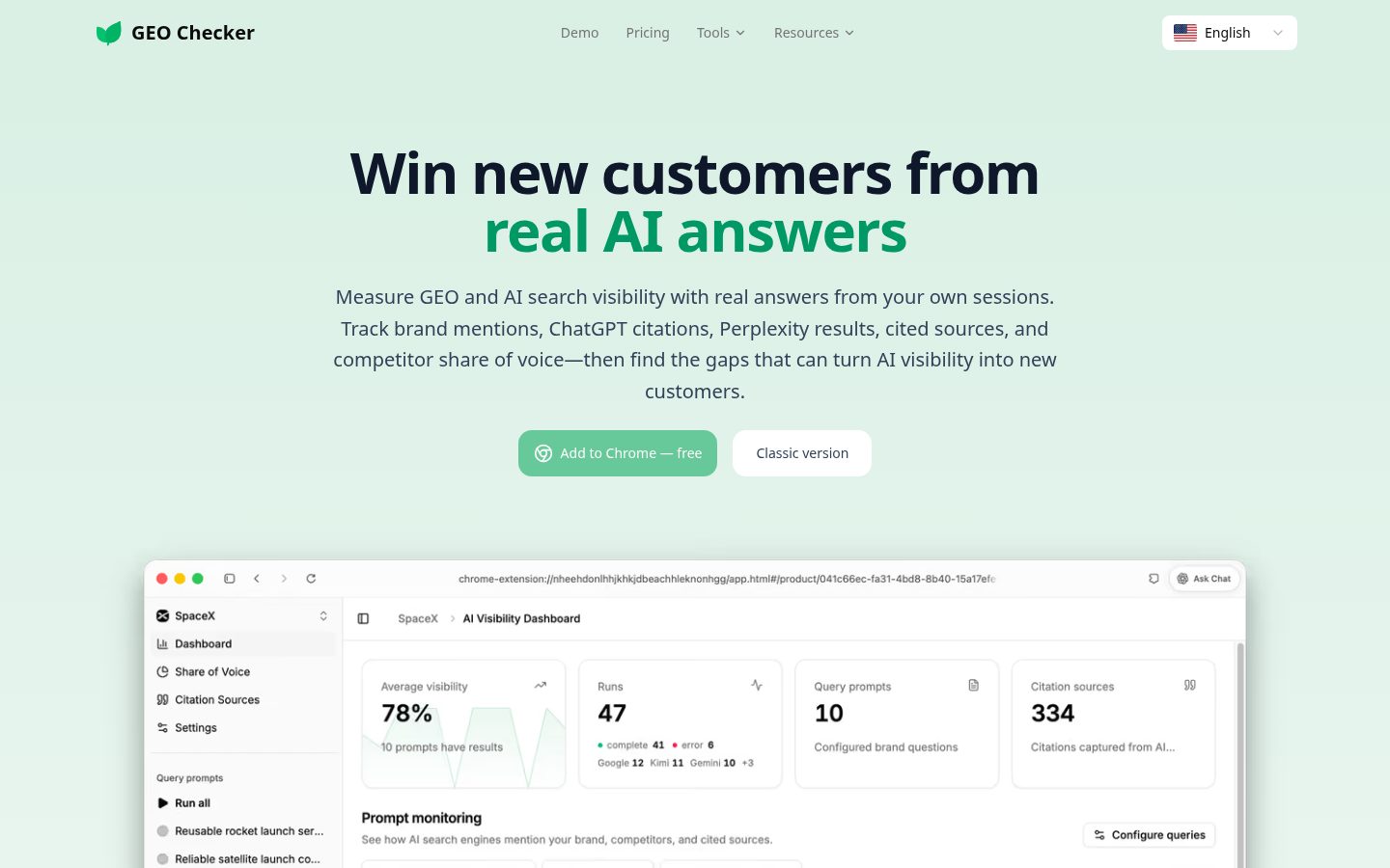 GEO Checker Homepage