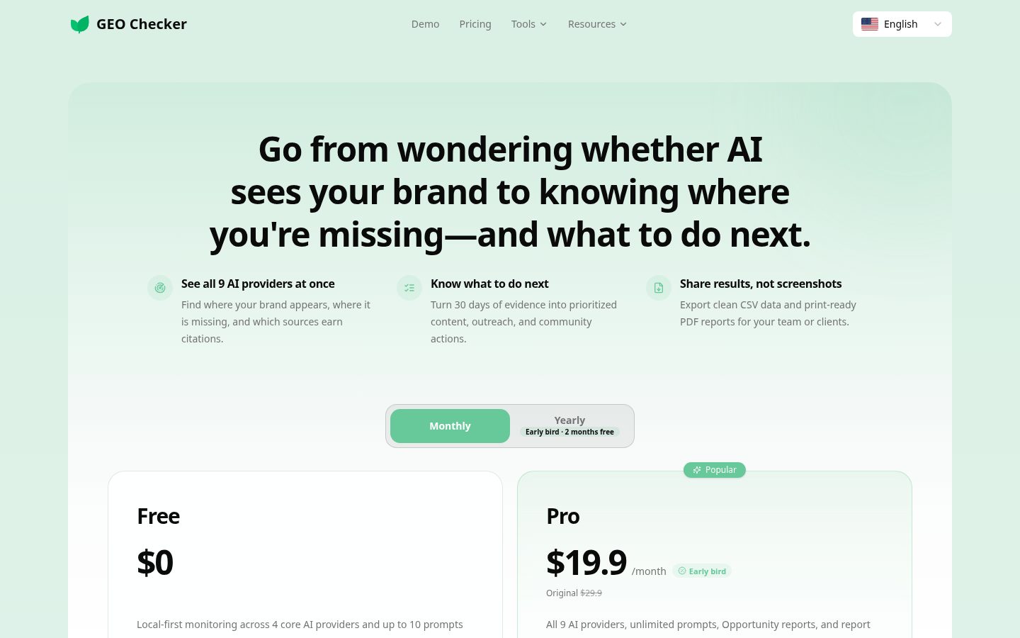 GEO Checker Pricing