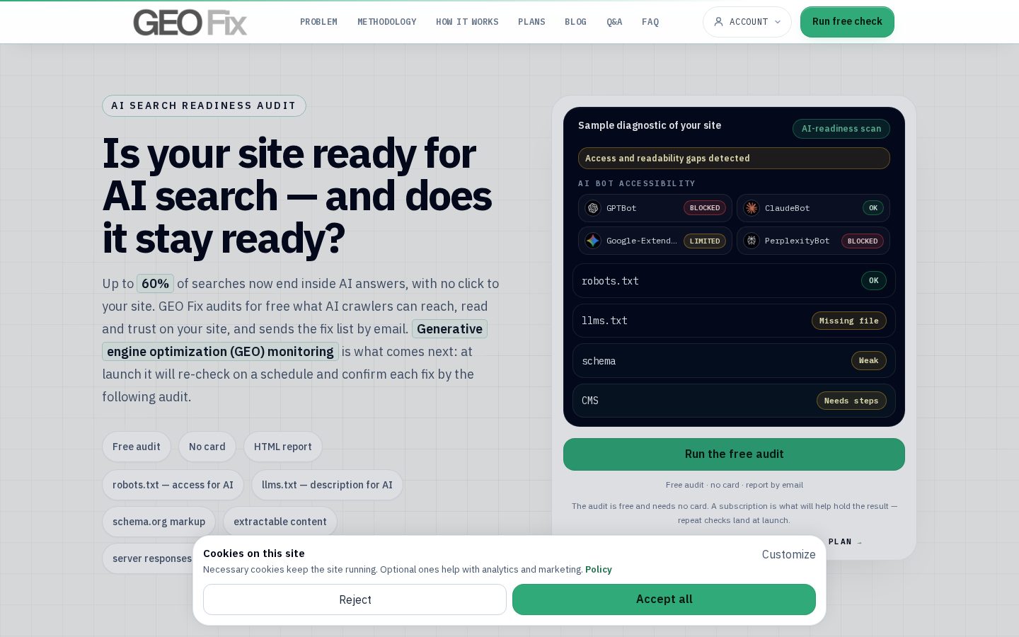 GEO Fix Homepage