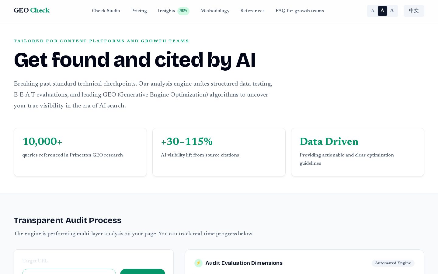 GeoCheck Homepage