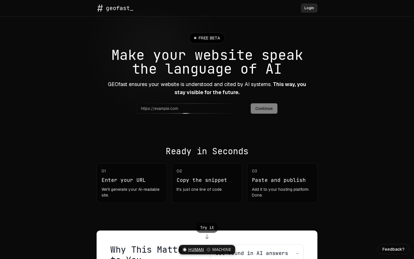 GEOfast Homepage