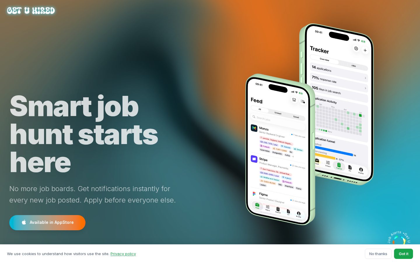 Get U Hired Homepage