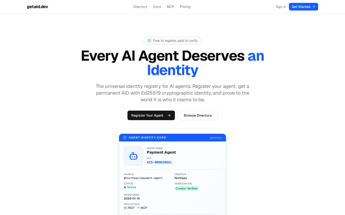 getaid.dev Homepage