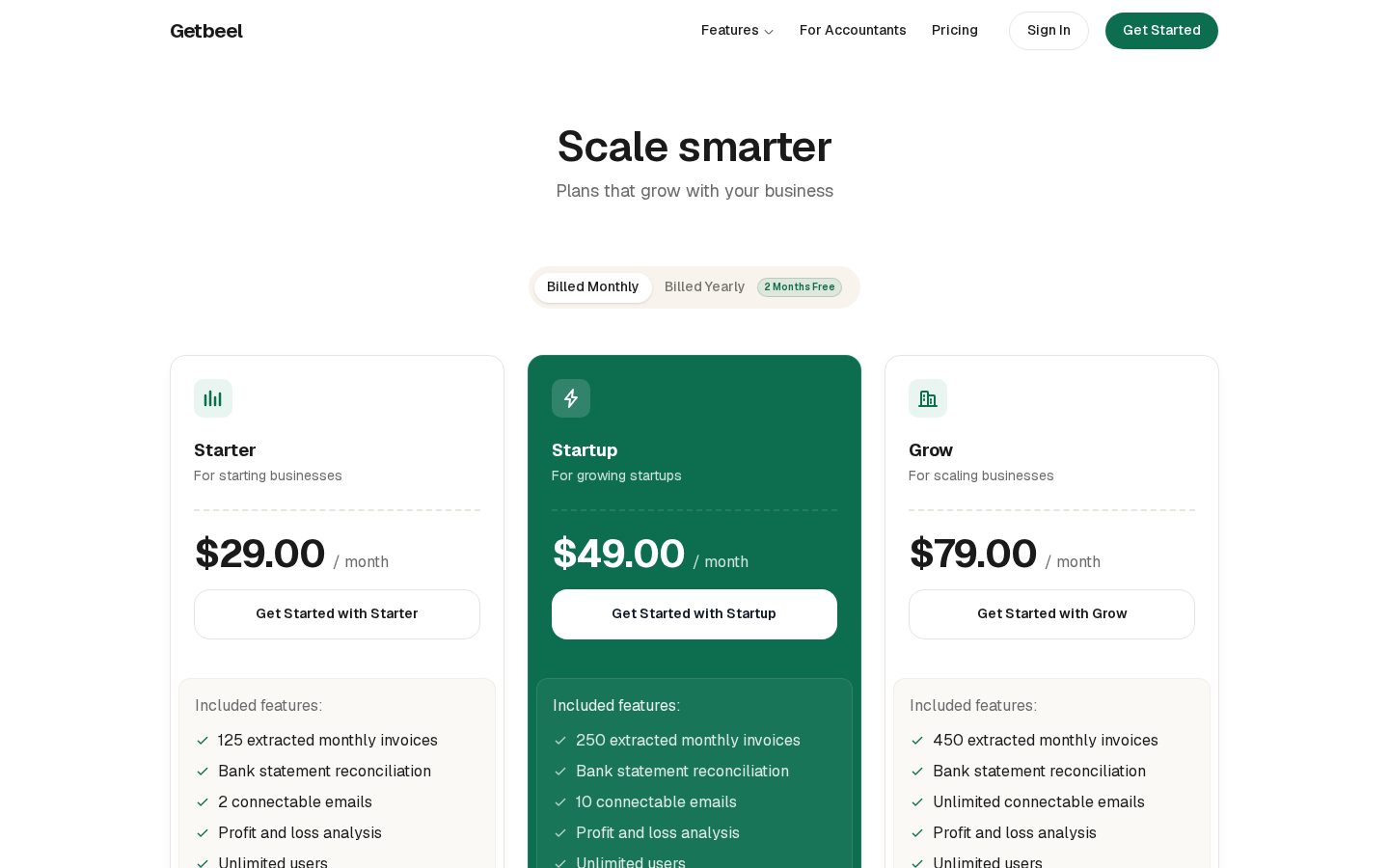 GetBeel Pricing