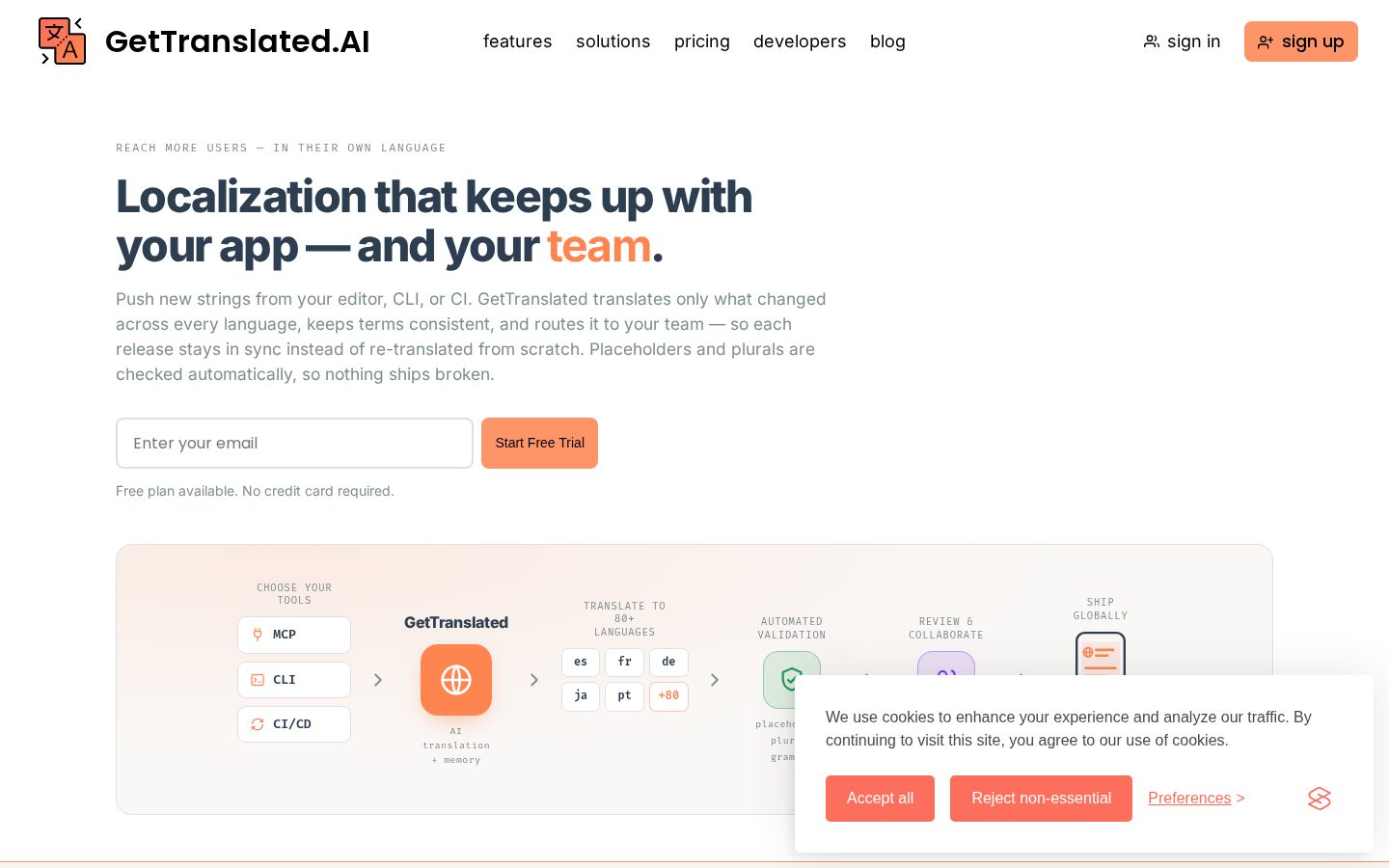 GetTranslated.AI Homepage