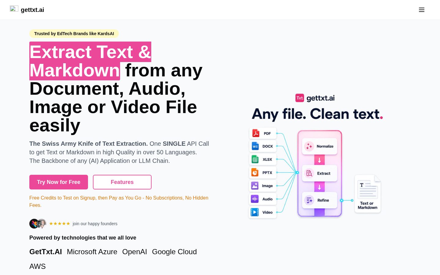 GetTxt.AI Homepage