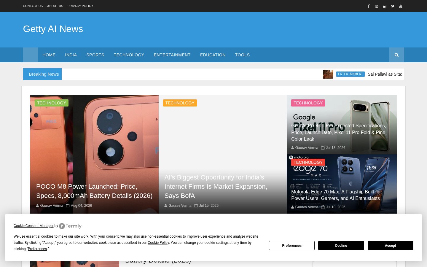Getty AI News Homepage