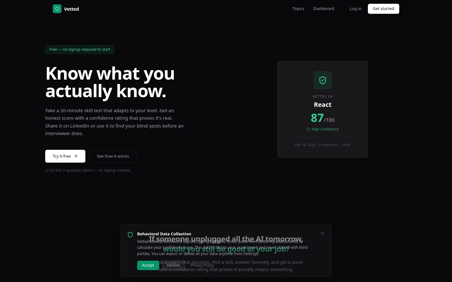 GetVetted Homepage