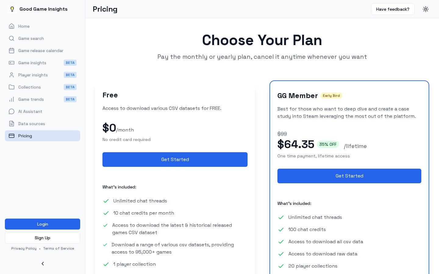 GG Insights Pricing