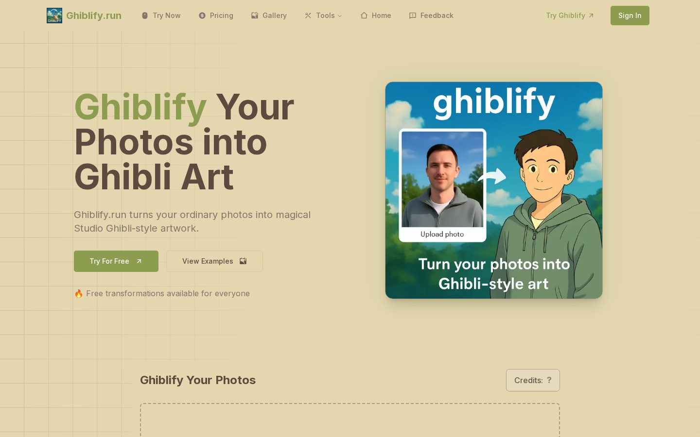 ghiblify Homepage