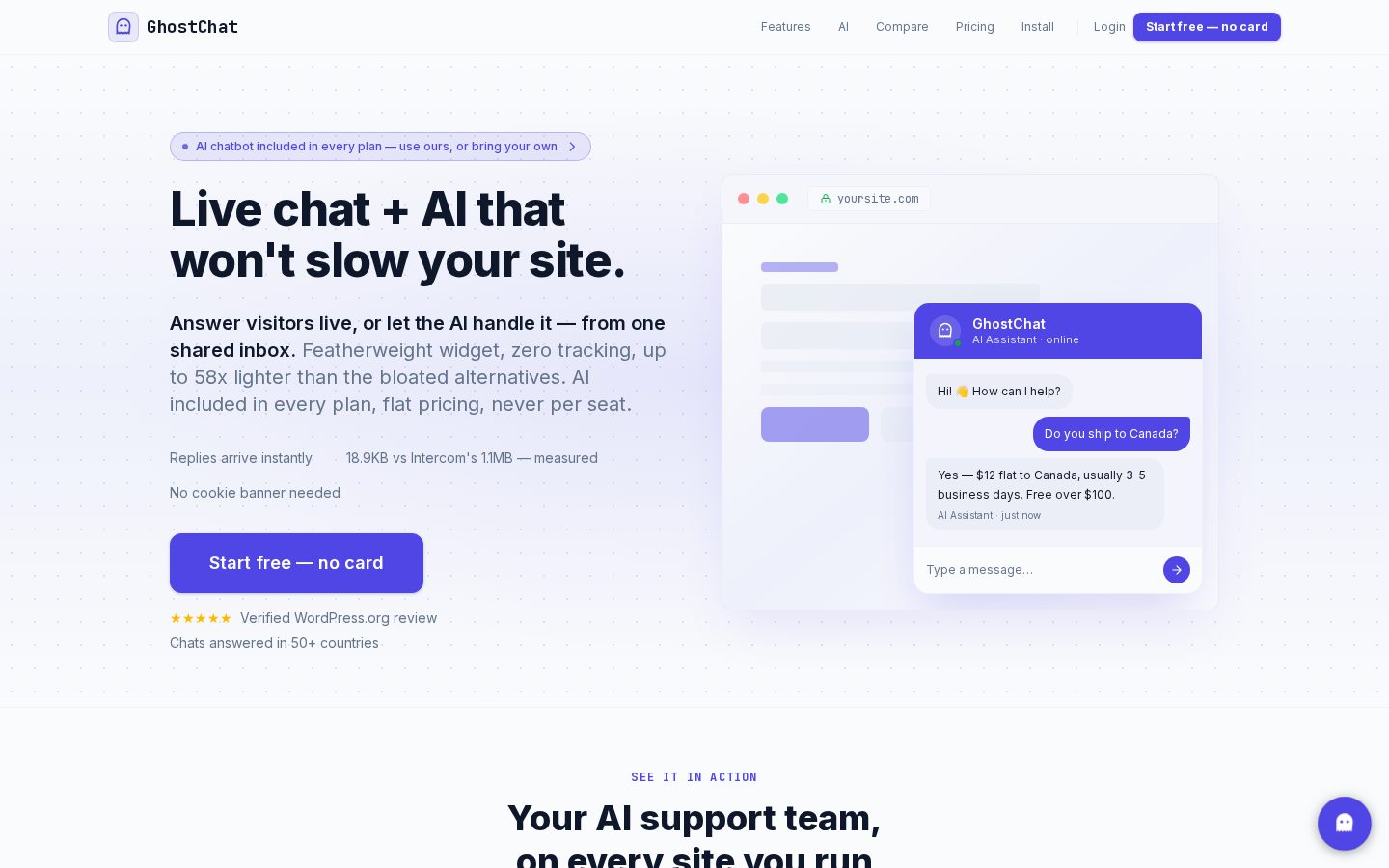 GhostChat Homepage