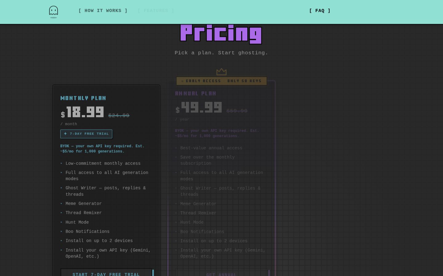 Ghosti Pricing
