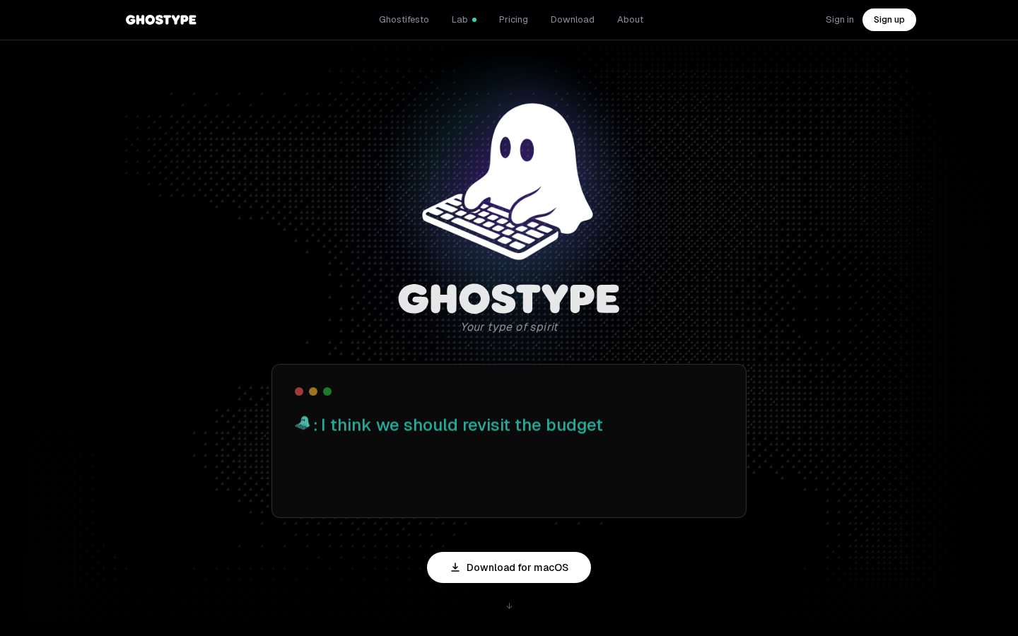 GHOSTYPE Homepage