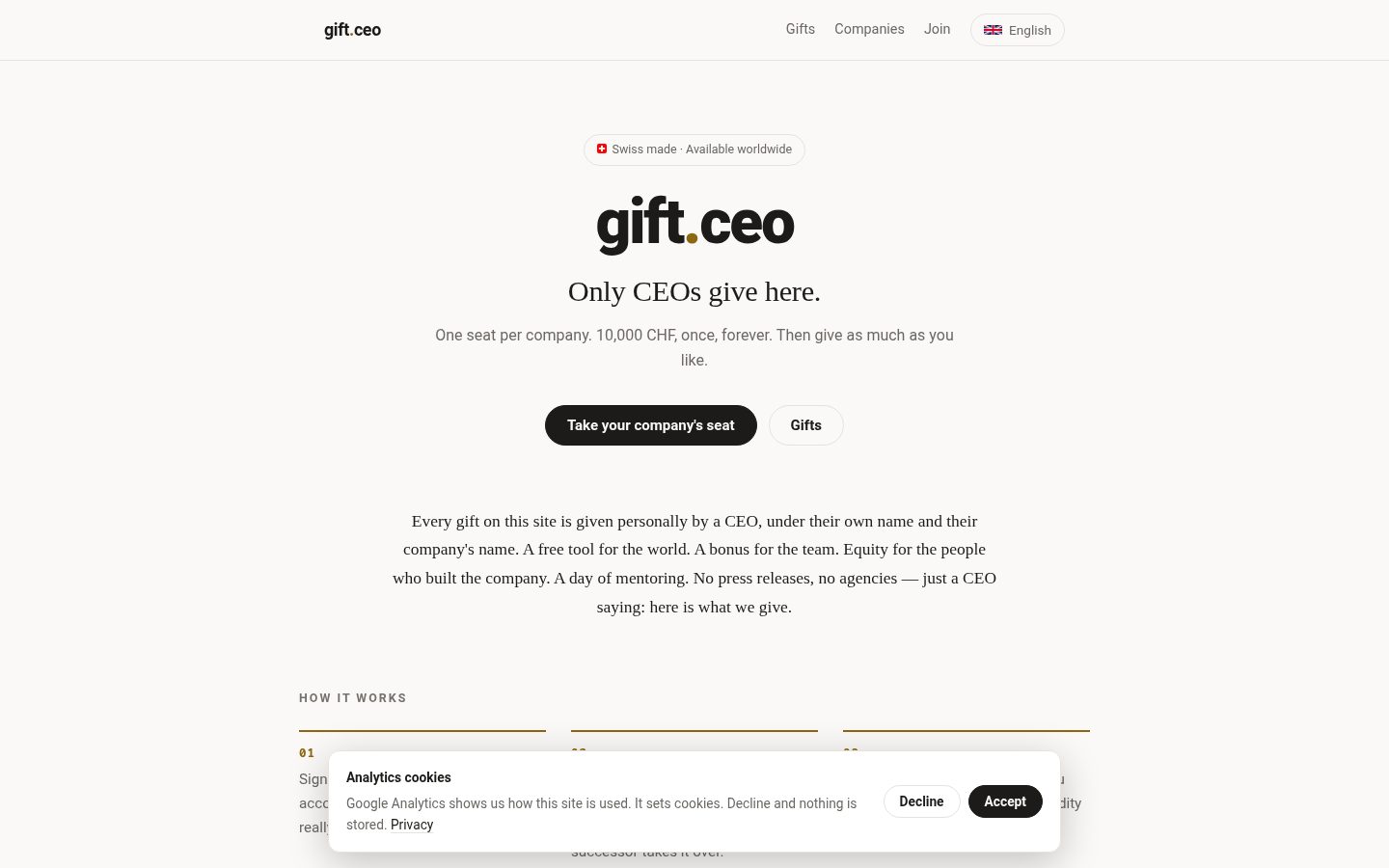 gift.ceo Homepage