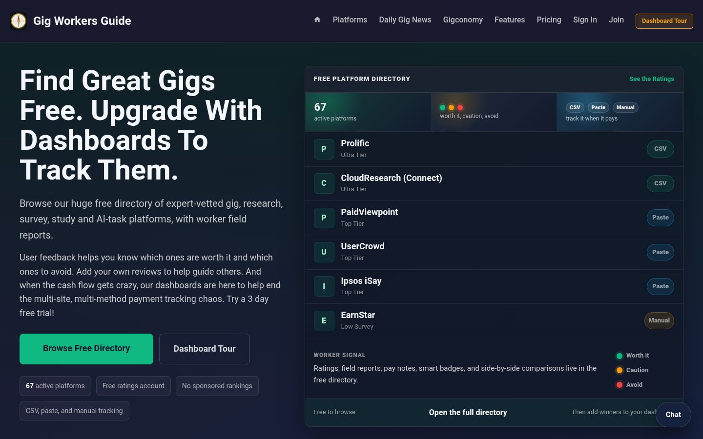 Gig Workers Guide Homepage