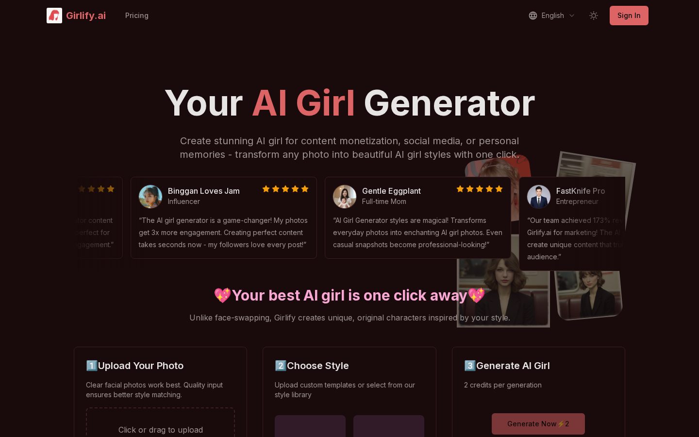 Girlify Homepage