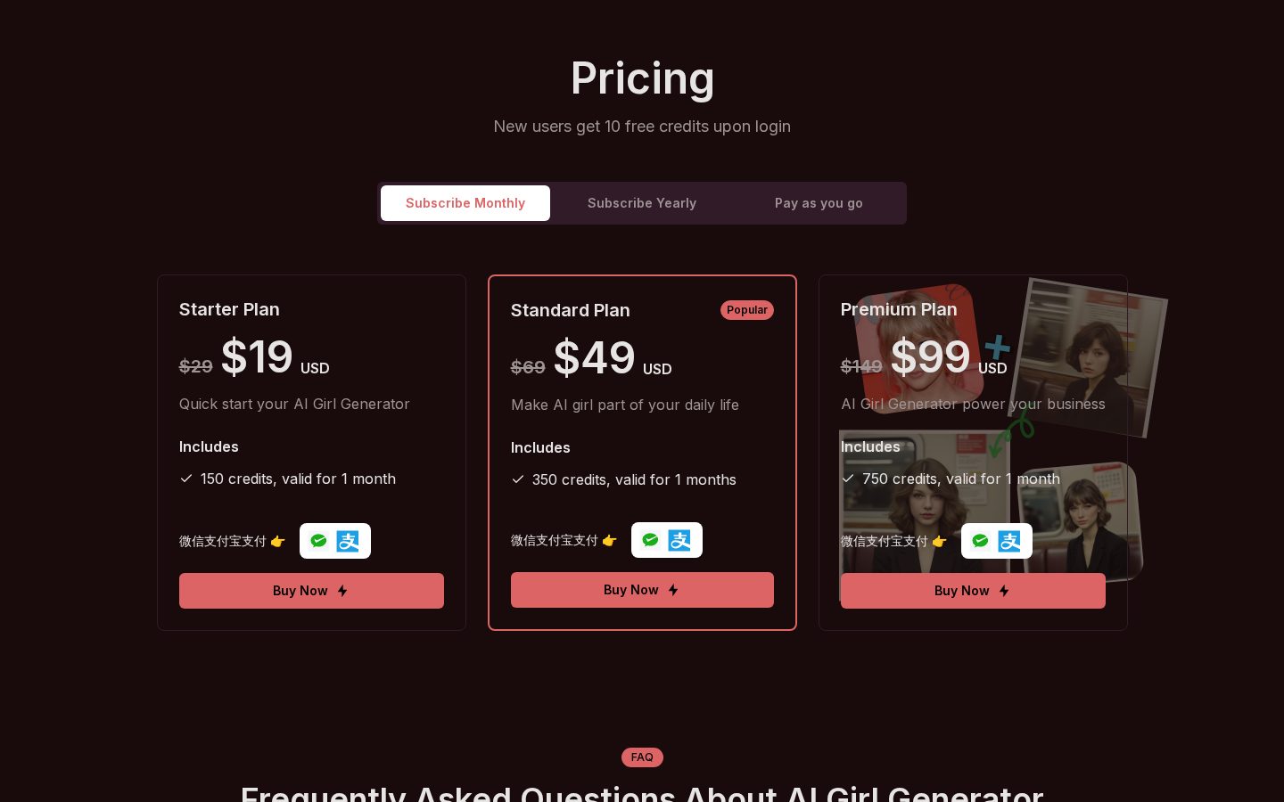 Girlify Pricing