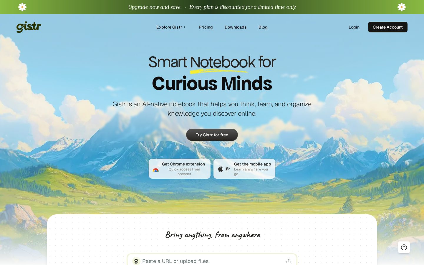 Gistr Homepage