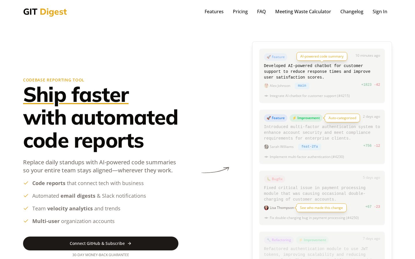 Git Digest Homepage