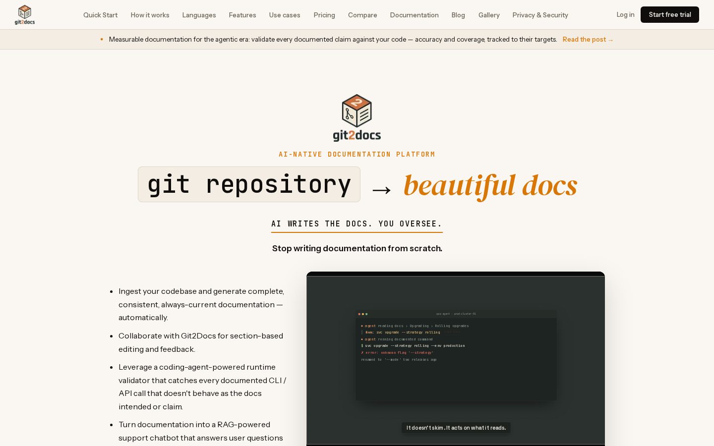 Git2Docs Homepage