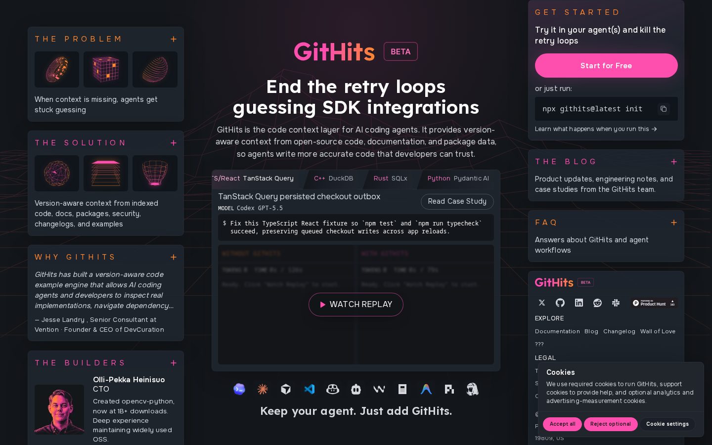 GitHits beta 0.9 Homepage