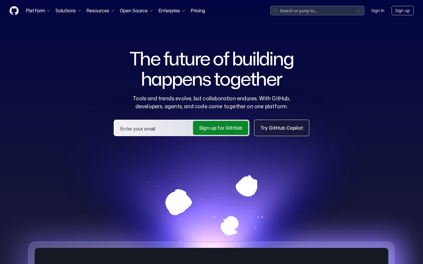 GitHub Agent HQ Homepage
