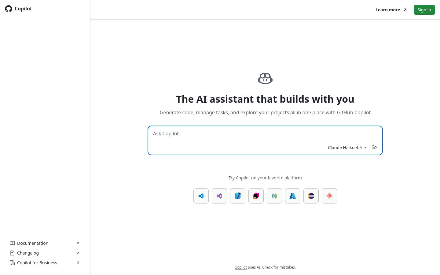 Github Copilot CLI Homepage